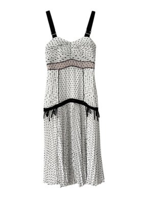 Self Portrait Black & White Swiss Dot Occasion Dress