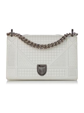 Christian Dior Diorama White Micro-Cannage Leather Bag