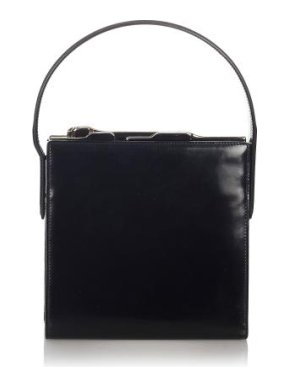 Cartier Vintage Black Leather Frame Bag