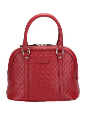 Gucci Red Leather Microguccissima Dome Bag