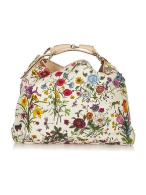 Gucci Flora Canvas Horsebit Hobo Bag