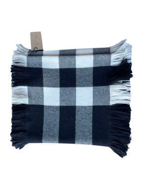 Burberry Fringed check wool scarf