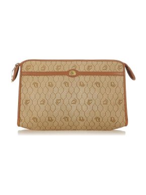 Christian Dior Vintage Honeycomb Canvas Clutch Bag