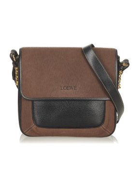 Loewe Vintage Black & Brown Leather Velazquez Bag