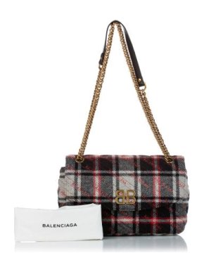 Balenciaga Red Plaid BB Quilted Bag