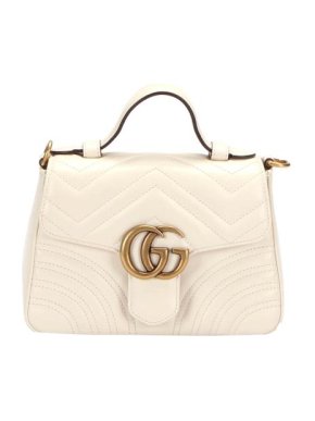 Gucci Ivory GG Marmont Leather Bag