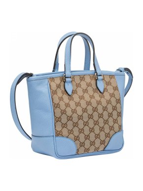 Gucci Bree GG Monogram Canvas & Blue Leather Cross Body Bag