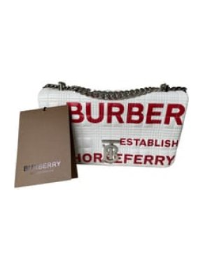 Burberry Small Lola White & Red Printed Bag