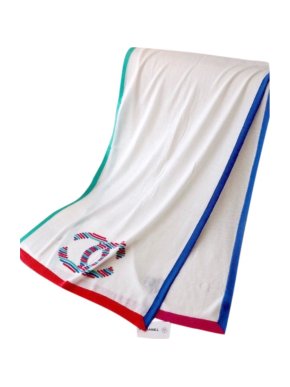 Chanel Cashmere Blend CC Embroidered Scarf