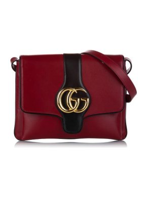 Gucci Arli Burgundy & Black Leather Crossbody Bag