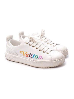 Louis Vuitton White Leather Time Out Trainers