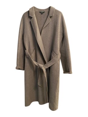 Lauren Ralph Lauren Grey Marl Wool Wrap Coat