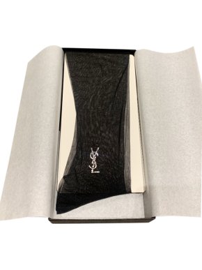saint Laurent sheer black embellished tights