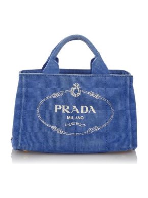 Prada Blue Canapa Logo Canvas Bag