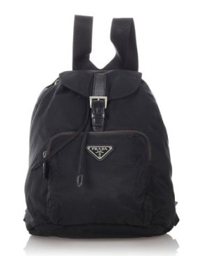 Prada Black Tessuto Nylon Drawstring Backpack