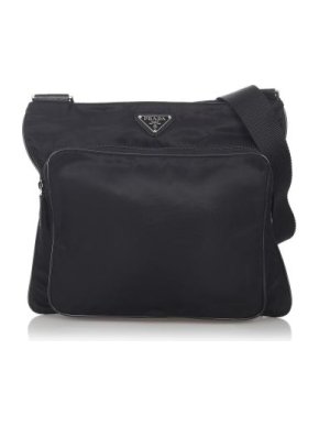 Prada Vintage Black Tessuto Nylon Crossbody Bag