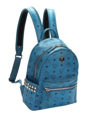 MCM Turquoise Leather Visetos Stark Backpack