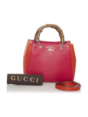Gucci Bicolour Leather Bamboo Handle Bag