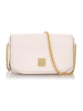 MCM Pale Pink Leather Chain Crossbody Bag