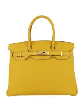 Hermes Yellow Taurillon Clemence Leather Birkin 30 PHW