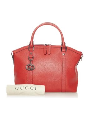 Gucci Red Leather Dome Bag