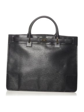 Gucci Vintage Black Leather Business Bag