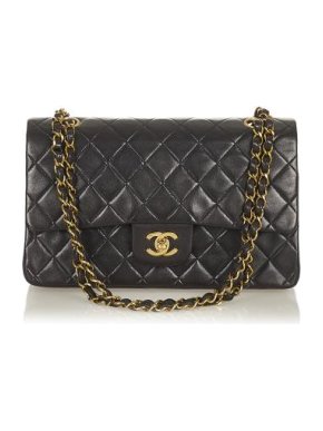 Chanel Black Leather CC Double Flap Bag