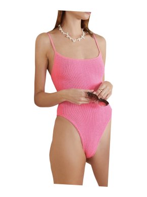 Hunza G Pink Pamela Seersucker Swimsuit