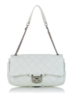 Chanel White Leather CC Flap Bag