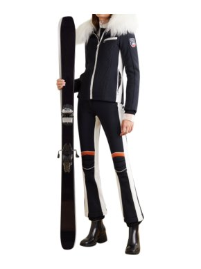 Chloe x Fusalp Navy & White Shearling Trimmed Ski Jacket & Trousers
