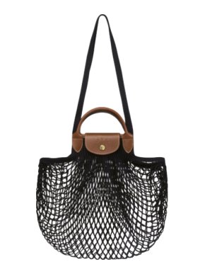 Longchamp x Filt Le Pliage Filet Black Top Handle Bag