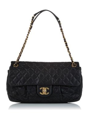 Chanel Vintage Black Leather Flap Bag