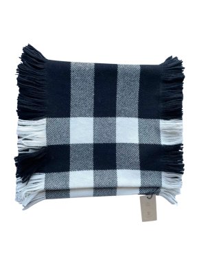 Burberry Navy Wool House Check Scarf