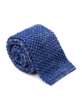 ISAIA Blue Marled Knitted Tie