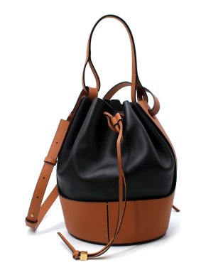 Loewe Black & Tan Balloon Medium Leather Shoulder Bag
