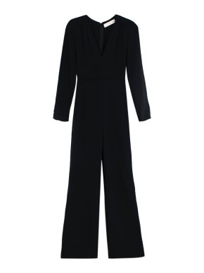 Stella McCartney Black Long Sleeve V-Neck Jumpsuit