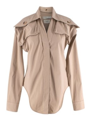 Bottega Veneta Beige Safari Stretch Cotton Shirt