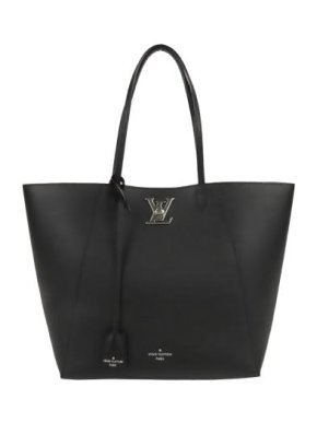 Louis Vuitton Black Leather LockMe Cabas Tote Bag