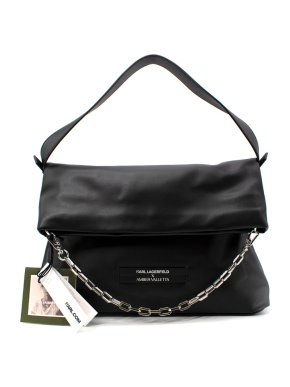 Karl Lagerfeld x Amber Valletta Black Vegan Leather Folded Tote