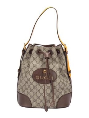 Gucci Neo GG Supreme Canvas Bucket Bag with Web Strap