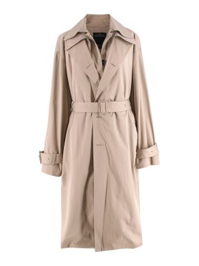 Rokh Beige Gabardine Double-Layered Trench Coat