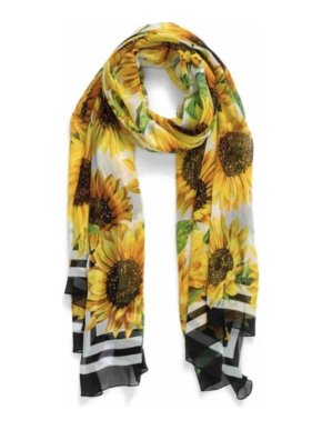 Dolce & Gabbana Sunflower Print Silk Scarf