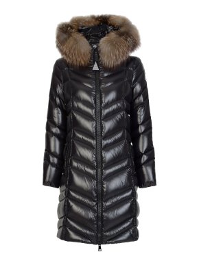 Moncler Black Glossy Down Fulmar Coat