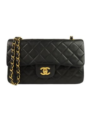 Chanel Black Leather Small Double Flap Bag