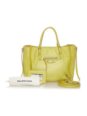 Balenciaga Yellow Leather Papier A4 Bag