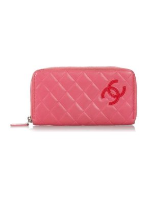 Chanel Pink Quilted Leather Cambon Ligne Long Wallet