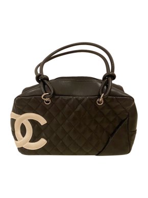 Chanel Vintage Black Leather Cambon Bag