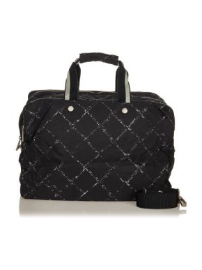 Chanel Vintage Black Nylo Travel Line Weekend Bag