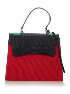 Fendi Tricolour Grosgrain Top Handle Bag