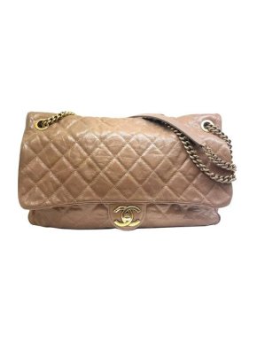 Chanel Vintage Beige Aged Leather CC Flap Bag